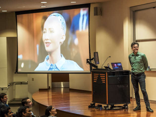 UT Dallas alumnus Dr. David Hanson at his Bringing Robots to Life
