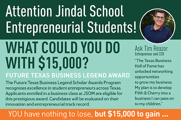 Jindal School Texas Business Hall of Fame graphic for 2024