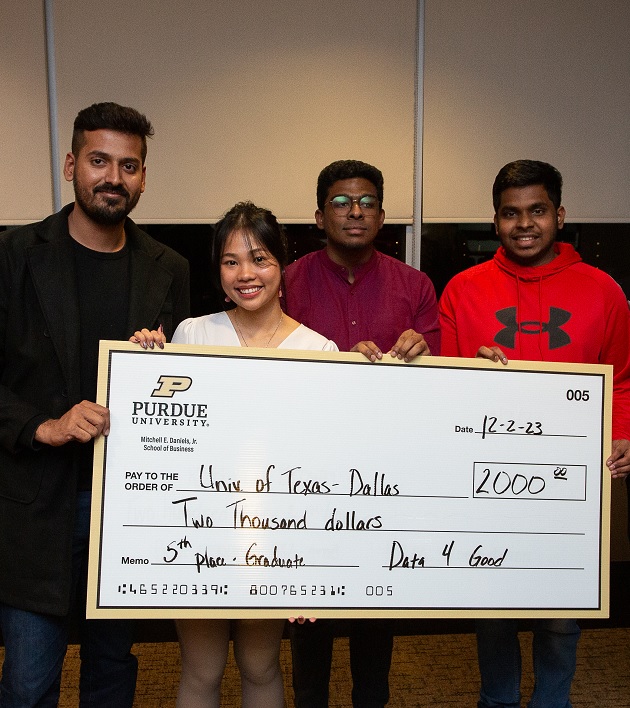 Jindal School Team Performs Strongly at Data 4 Good Case Competition