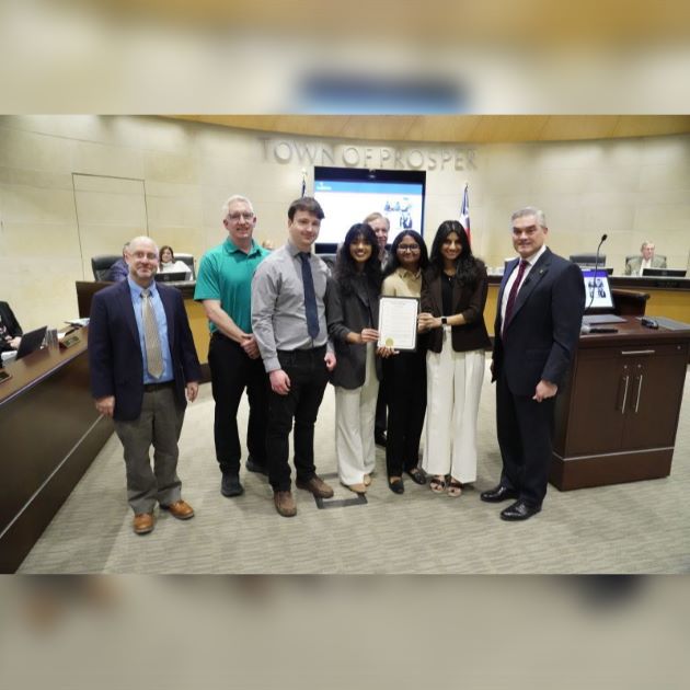 Winning Team of UTDsolv Senior Capstone Project Honored by Town of Prosper, Texas