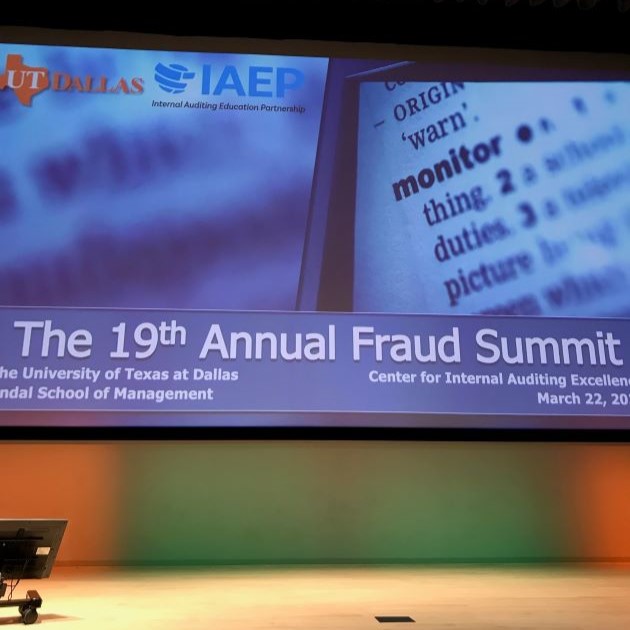 Photo of screen at 19th Annual Fraud Summit