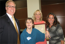 Katelyn Hanks, with fellow students, received the PEP award