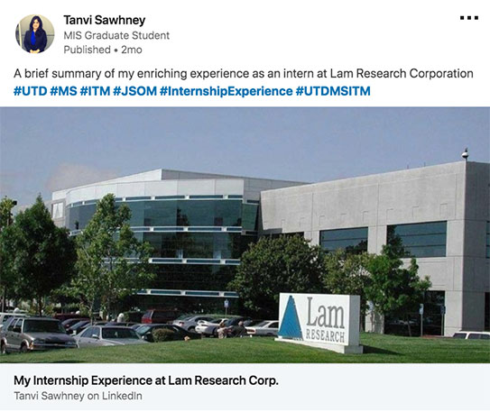 Tanvi Sawhney internship story