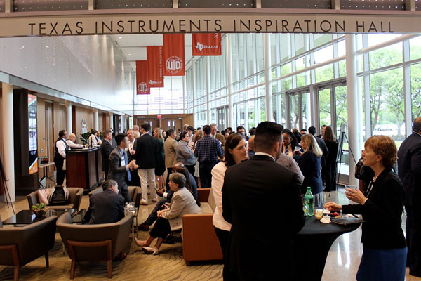 Jindal School students and alumni at a Texas Instruments networking event