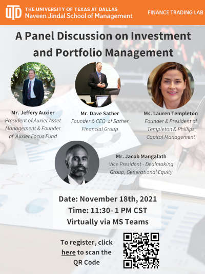 Flyer for the Panel Discussion on Investment and Portfolio Management
