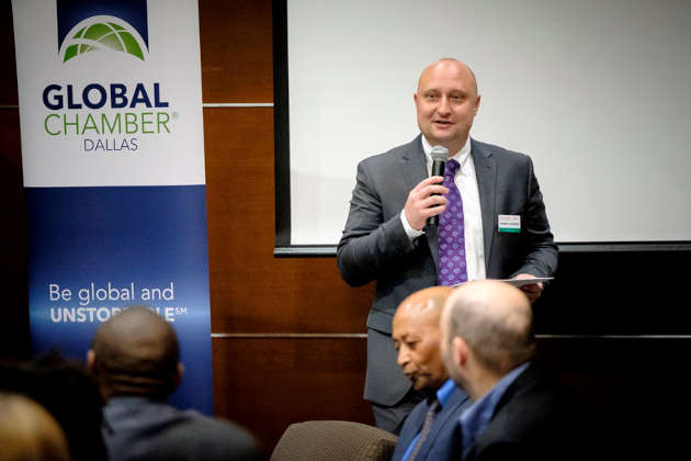 Hubert Zydorek at the Business in Africa conference held at the Jindal School.