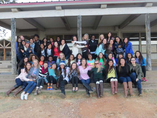 The Delta Zeta, Pi Sigma chapter at our very first sisterhood retreat