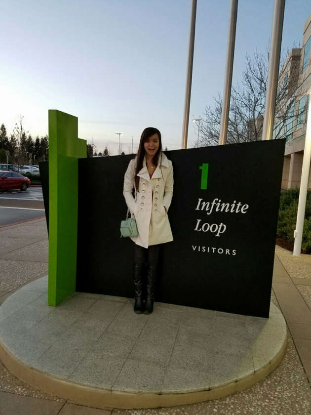 Michelle visiting the Apple campus
