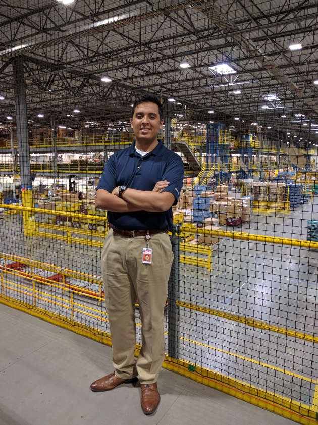 Shivam Patel in the warehouse