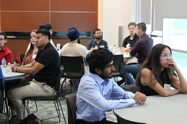 JSOM accounting students attend a networking event for class.