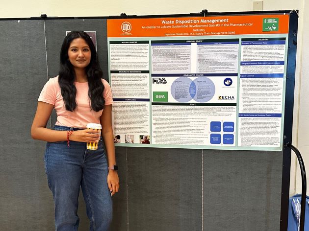 Jayashree Balakumar poses with her first-place winning research poster