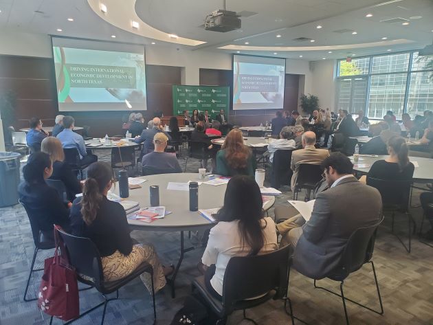 Audience members at a recent symposium presented by the  Center for Global Business focused on the benefits and importance of international economic development in North Texas.