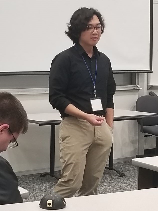 Photo of Hongxian Huang, New York University Stern School of Business, giving the presentation “Generative AI and Content-Creator Economy: Evidence from Online Content Creation Platforms.”